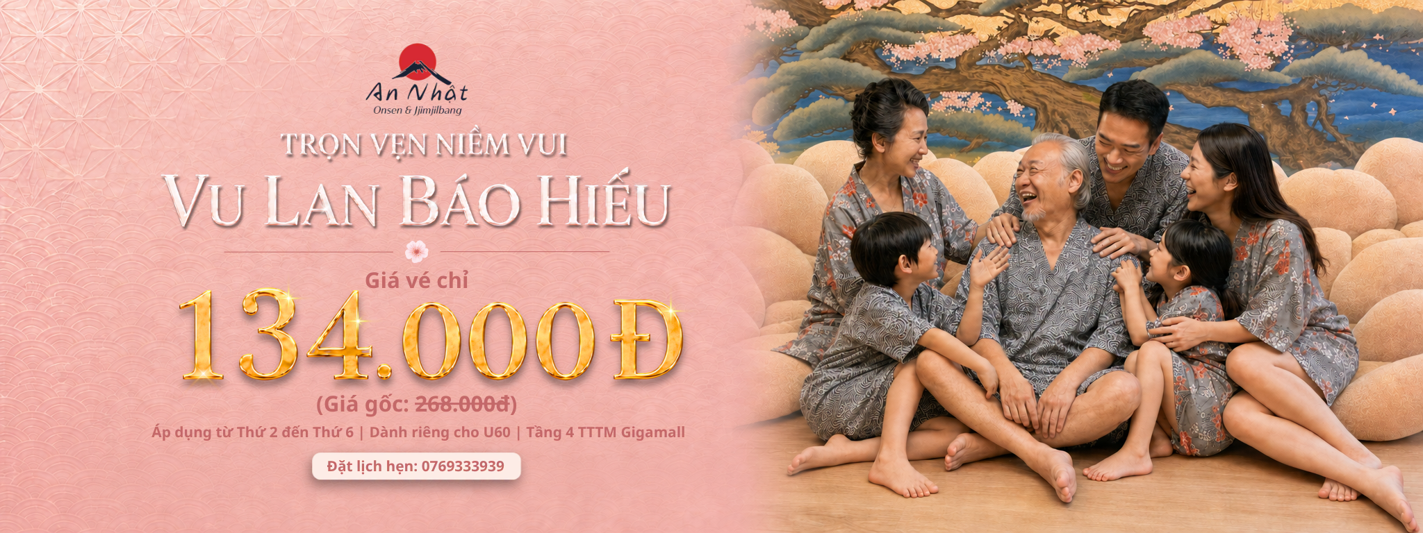 Trọn vẹn niềm vui Vu Lan báo hiếu cùng gia đình tại An Nhật, giá vé ưu đãi 134.000 đồng